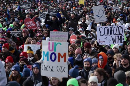 Pro-lifers attend the March for Life rally on the National Mall on Jan. 21 in Washington, D.C. Pro-lifers attend the March for Life rally on the National Mall on Jan. 21 in Washington, D.C.