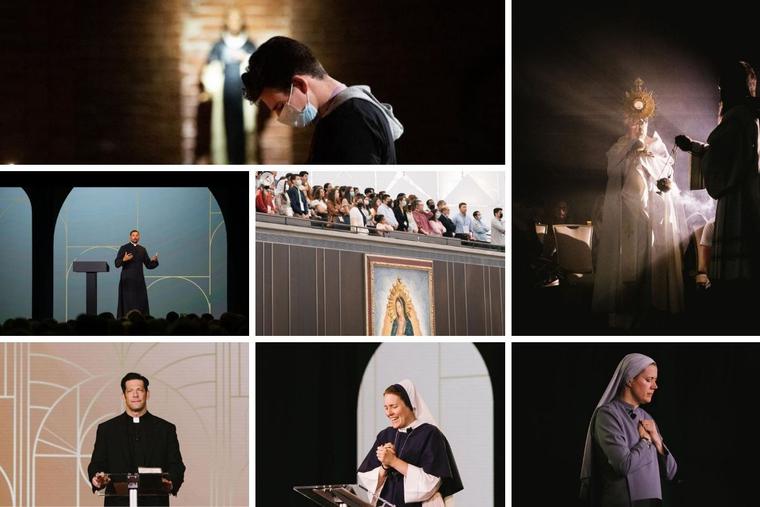 Prayer, including adoration, anchored the Feb. 4-6 event that included live and remote talks by such speakers as Father Josh Johnson, Father Mike Schmitz, Sister of Life Bethany Madonna and Sister Miriam James of SOLT. Prayer, including adoration, anchored the Feb. 4-6 event that included live and remote talks by such speakers as Father Josh Johnson, Father Mike Schmitz, Sister of Life Bethany Madonna and Sister Miriam James of SOLT.
