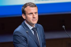 President Emmanuel Macron speaking during the Exceptional gathering of mayors of France in the context of the presidential elections. President Emmanuel Macron speaking during the Exceptional gathering of mayors of France in the context of the presidential elections.