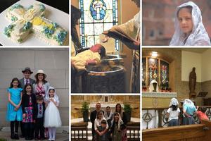 The Spencer family celebrates sacraments through prayer and special family traditions. The Spencer family celebrates sacraments through prayer and special family traditions.