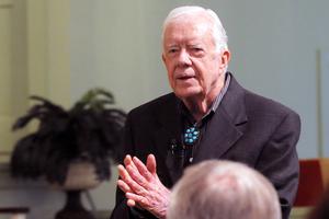Former President Jimmy Carter teaches Sunday school on Easter Sunday at Maranatha Baptist Church on April 20, 2014, in Plains, Georgia. Former President Jimmy Carter teaches Sunday school on Easter Sunday at Maranatha Baptist Church on April 20, 2014, in Plains, Georgia.