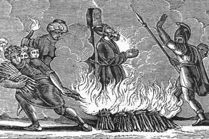 “Polycarp Of Smyrna,” from an 1832 American edition of John Foxe’s Book of Martyrs. “Polycarp Of Smyrna,” from an 1832 American edition of John Foxe’s Book of Martyrs.