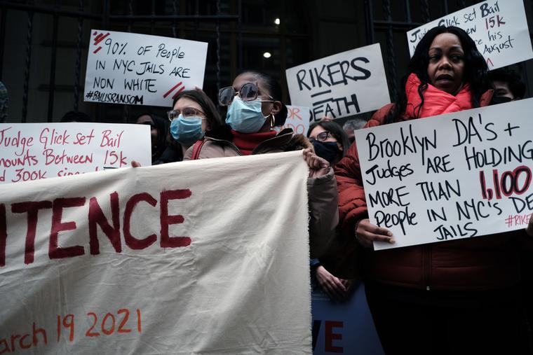 Activists calling for jail and prison reforms rally outside of Brooklyn Criminal Court on Dec. 10 in New York City. Activists calling for jail and prison reforms rally outside of Brooklyn Criminal Court on Dec. 10 in New York City.