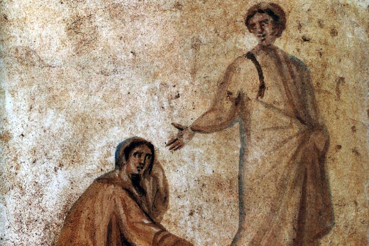 “The Healing of a Bleeding Woman,” Catacomb of Sts. Marcellinus and Peter “The Healing of a Bleeding Woman,” Catacomb of Sts. Marcellinus and Peter