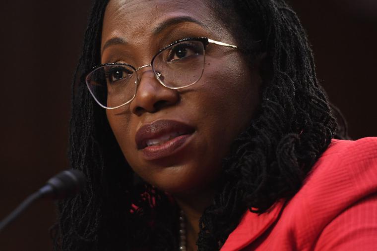 Judge Ketanji Brown Jackson testifies on her nomination to become an associate justice of the U.S. Supreme Court during a Senate Judiciary Committee confirmation hearing on Capitol Hill in Washington on March 22. Judge Ketanji Brown Jackson testifies on her nomination to become an associate justice of the U.S. Supreme Court during a Senate Judiciary Committee confirmation hearing on Capitol Hill in Washington on March 22.
