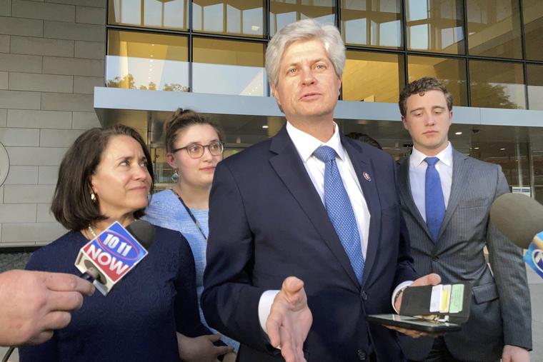 US Rep. Jeff Fortenberry, R-Neb., speaks March 24 with the media outside the federal courthouse in Los Angeles, following his conviction hat he lied to federal authorities about a $30,000 contribution to his campaign from a foreign billionaire at a 2016 Los Angeles fundraiser. Fortenberry said he will appeal his conviction t US Rep. Jeff Fortenberry, R-Neb., speaks March 24 with the media outside the federal courthouse in Los Angeles, following his conviction hat he lied to federal authorities about a $30,000 contribution to his campaign from a foreign billionaire at a 2016 Los Angeles fundraiser. Fortenberry said he will appeal his conviction t