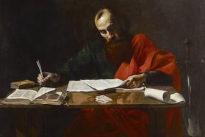 Valentin de Boulogne (1591-1632), “Saint Paul Writing His Epistles” Valentin de Boulogne (1591-1632), “Saint Paul Writing His Epistles”