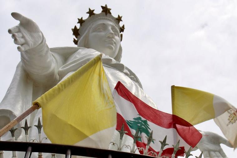 The Shrine of Our Lady of Lebanon is a Marian pilgrimage site in Harissa, Lebanon. The Shrine of Our Lady of Lebanon is a Marian pilgrimage site in Harissa, Lebanon.