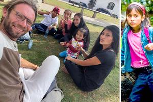 In the photo on the left, Luke Armstrong (l) sits with 21-year-old Carmen (r) and her two siblings and two nieces. In the photo on the right, Carmen is pictured at 8 years old. In the photo on the left, Luke Armstrong (l) sits with 21-year-old Carmen (r) and her two siblings and two nieces. In the photo on the right, Carmen is pictured at 8 years old.
