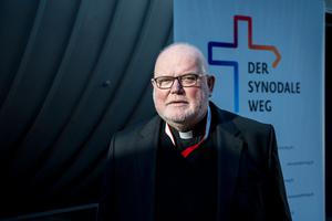 Cardinal Reinhard Marx, the archbishop of Munich, is shown at the last day of the German bishops' congress on the 'Synodal Way' Feb. 5, in Frankfurt. Cardinal Marx is on the record as stating that same-sex 'sexual encounters' are not necessarily sinful and Church teaching should be amended accordingly. Cardinal Reinhard Marx, the archbishop of Munich, is shown at the last day of the German bishops' congress on the 'Synodal Way' Feb. 5, in Frankfurt. Cardinal Marx is on the record as stating that same-sex 'sexual encounters' are not necessarily sinful and Church teaching should be amended accordingly.
