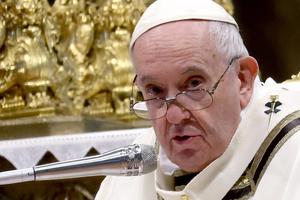 Pope Francis delivers his homily at Thursday’s Chrism Mass in St. Peter's Basilica at the Vatican. Pope Francis delivers his homily at Thursday’s Chrism Mass in St. Peter's Basilica at the Vatican.