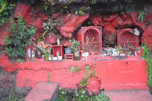 An altar to Saint Expédit stands on the route des plaines on Réunion Island. An altar to Saint Expédit stands on the route des plaines on Réunion Island.