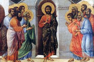Duccio di Buoninsegna, “Christ Appears to the Apostles Behind Closed Doors (Maestà),” ca. 1308-1311 Duccio di Buoninsegna, “Christ Appears to the Apostles Behind Closed Doors (Maestà),” ca. 1308-1311
