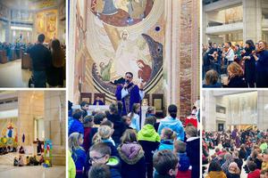 The Masses at the Sanctuary of St. John Paul II in Krakow, Poland, offer children-focused homilies.