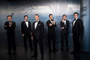 Wax figures of James Bond actors (l-r) Roger Moore, Timothy Dalton, Daniel Craig, Sean Connery, George Lazenby and Pierce Brosnan are presented at the Madame Tussauds wax museum Oct. 4, 2016, in Berlin. Wax figures of James Bond actors (l-r) Roger Moore, Timothy Dalton, Daniel Craig, Sean Connery, George Lazenby and Pierce Brosnan are presented at the Madame Tussauds wax museum Oct. 4, 2016, in Berlin.