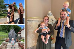 Emma Follett looks to Christ and Mother Mary as she and her husband, Isaac, care for their little blessings, Sebastian and Casper. Emma Follett looks to Christ and Mother Mary as she and her husband, Isaac, care for their little blessings, Sebastian and Casper.