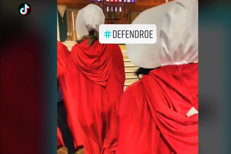 A video calling for Mother's Day protests in churches posted by Ruth Sent Us on TikTok shows a previous disruption of Mass. A video calling for Mother's Day protests in churches posted by Ruth Sent Us on TikTok shows a previous disruption of Mass.