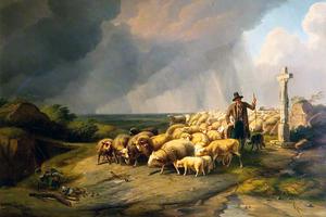 Eugène Joseph Verboeckhoven, “Gathering the Flock,” 1839 Eugène Joseph Verboeckhoven, “Gathering the Flock,” 1839