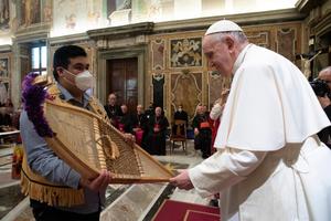 Pope Francis met with Delegations of Indigenous Peoples of Canada on March 28, 2022. Pope Francis met with Delegations of Indigenous Peoples of Canada on March 28, 2022.