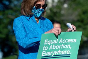 Speaker of the House Nancy Pelosi, Democrat of California, attends a news conference on the ‘Women’s Health Protection Act’ on Sept. 24, 2021, outside the U.S. Capitol in Washington DC. Speaker of the House Nancy Pelosi, Democrat of California, attends a news conference on the ‘Women’s Health Protection Act’ on Sept. 24, 2021, outside the U.S. Capitol in Washington DC.