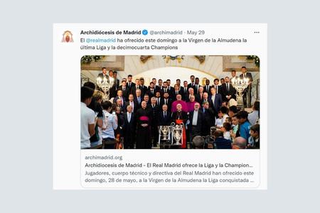Real Madrid Offers European Cup to the Virgin of Almudena