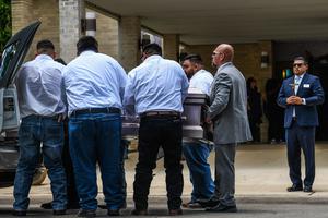 Outside of Sacred Heart Catholic Church in Uvalde, Texas, pallbearers hold the casket of Amerie Jo Garza, who died in the mass shooting at Robb Elementary School, Garza’s funeral Mass was held at Sacred Heart on May 31. Outside of Sacred Heart Catholic Church in Uvalde, Texas, pallbearers hold the casket of Amerie Jo Garza, who died in the mass shooting at Robb Elementary School, Garza’s funeral Mass was held at Sacred Heart on May 31.