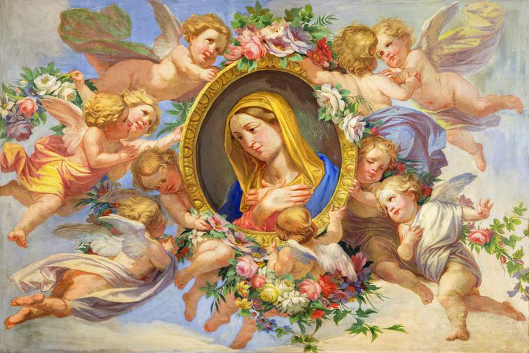 Unknown, “The Virgin Mary Among the Angels,” 19th century Unknown, “The Virgin Mary Among the Angels,” 19th century