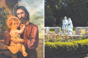 L to R: St. Joseph, depicted in a 20th-century painting in Chiesa di Santa Maria del Porto, and St. Louis Martin — represented with his daughter St. Thérèse in a statue on the grounds of their home, Les Buissonnets, in France — are among the saint fathers that ordinary dads can look to for inspiration. L to R: St. Joseph, depicted in a 20th-century painting in Chiesa di Santa Maria del Porto, and St. Louis Martin — represented with his daughter St. Thérèse in a statue on the grounds of their home, Les Buissonnets, in France — are among the saint fathers that ordinary dads can look to for inspiration.