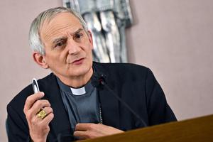 Cardinal Matteo Maria Zuppi speaks during a press conference closing the Italian Bishops' Conference on May 27 in Rome. Cardinal Matteo Maria Zuppi speaks during a press conference closing the Italian Bishops' Conference on May 27 in Rome.
