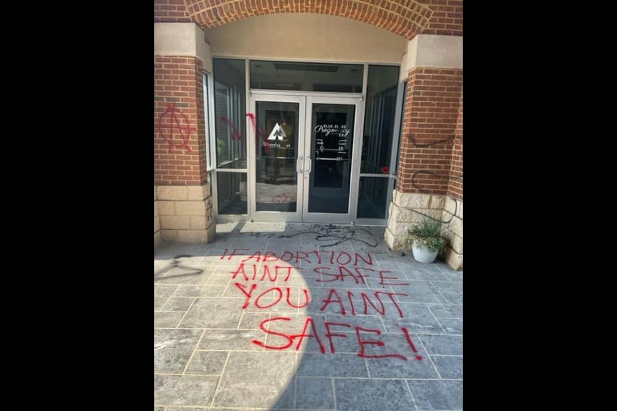 Blue Ridge Pregnancy Center in Lynchburg, Virginia, had its windows smashed and was defaced with graffiti the night of June 24-25. Blue Ridge Pregnancy Center in Lynchburg, Virginia, had its windows smashed and was defaced with graffiti the night of June 24-25.