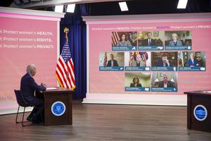 President Joe Biden speaks with governors on protecting access to abortion at the White House on July 1. President Joe Biden speaks with governors on protecting access to abortion at the White House on July 1.