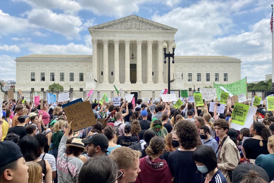 The scene outside the U.S. Supreme Court in Washington, D.C., after the court released its decision in the Dobbs abortion case on June 24, 2022. The scene outside the U.S. Supreme Court in Washington, D.C., after the court released its decision in the Dobbs abortion case on June 24, 2022.
