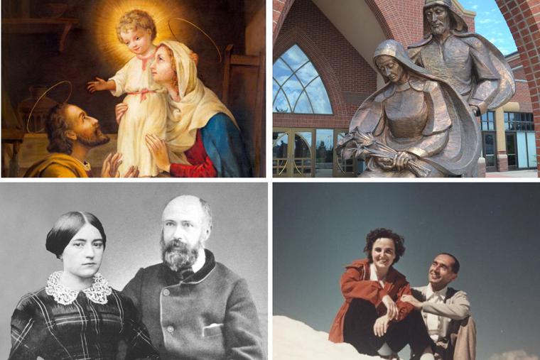 Clockwise from top left: The Blessed Mother and St. Joseph, Sts. Anne and Joachim, St. Gianna and Pietro Molla and Sts. Louis and Zélie Martin are holy witnesses to the beauty of matrimony. Clockwise from top left: The Blessed Mother and St. Joseph, Sts. Anne and Joachim, St. Gianna and Pietro Molla and Sts. Louis and Zélie Martin are holy witnesses to the beauty of matrimony.