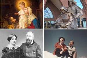 Clockwise from top left: The Blessed Mother and St. Joseph, Sts. Anne and Joachim, St. Gianna and Pietro Molla and Sts. Louis and Zélie Martin are holy witnesses to the beauty of matrimony. Clockwise from top left: The Blessed Mother and St. Joseph, Sts. Anne and Joachim, St. Gianna and Pietro Molla and Sts. Louis and Zélie Martin are holy witnesses to the beauty of matrimony.