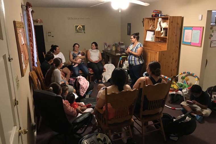 Mothers attend one of the MiraVia Outreach Center’s life-skills classes. Mothers attend one of the MiraVia Outreach Center’s life-skills classes.