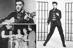 Clockwise from above, Elvis Presley is shown highlighting his first national television appearance on CBS in 1956, promoting ‘Jailhouse Rock,’ and signing autographs in Minneapolis in 1956. Clockwise from above, Elvis Presley is shown highlighting his first national television appearance on CBS in 1956, promoting ‘Jailhouse Rock,’ and signing autographs in Minneapolis in 1956.