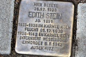 Saint Teresa Benedicta of the Cross aka Edith Stein Stumbling Stone Memorial Photo Saint Teresa Benedicta of the Cross aka Edith Stein Stumbling Stone Memorial Photo