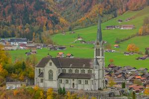 The Church of the Sacred Heart of Jesus in Lungern, Switzerland. The Church of the Sacred Heart of Jesus in Lungern, Switzerland.