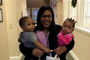 Ashley Banks and her son Jakori (left) and Janyla (right) at MiraVia on Dec. 12, 2019.