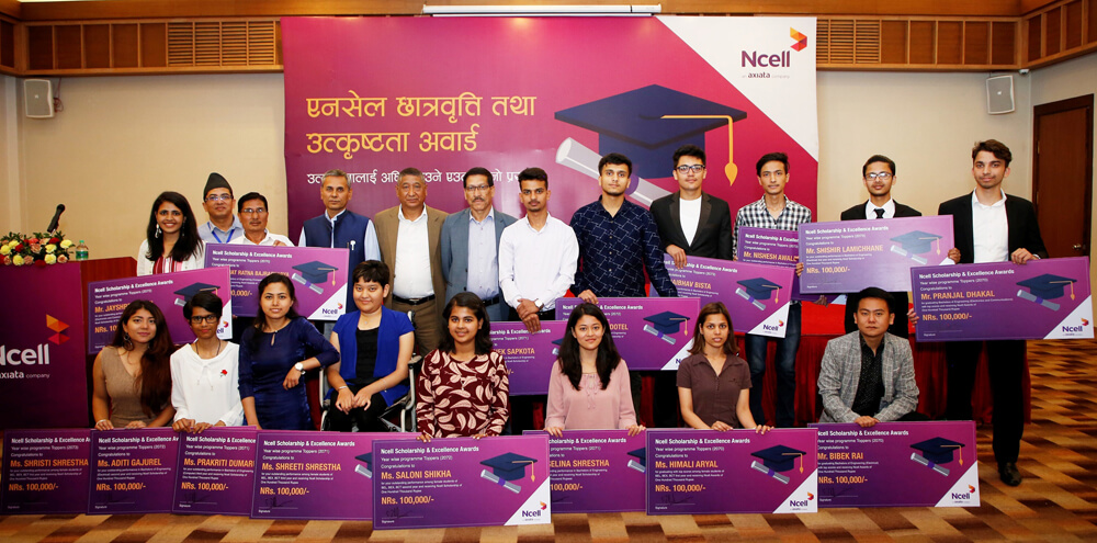 Ncell confers scholarships and awards to students