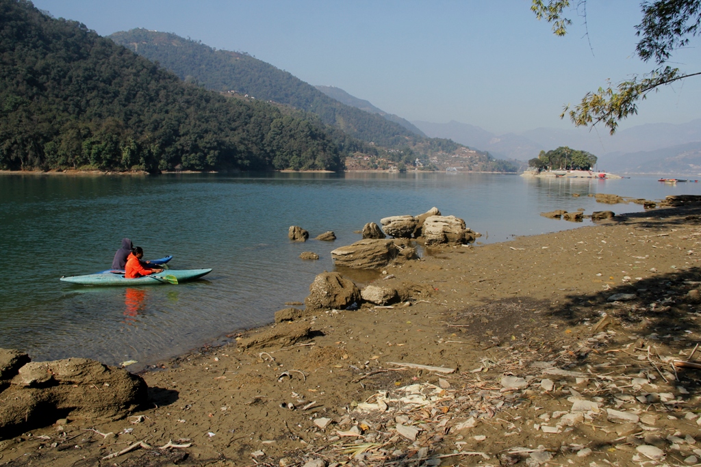 Pokhara lake lowered