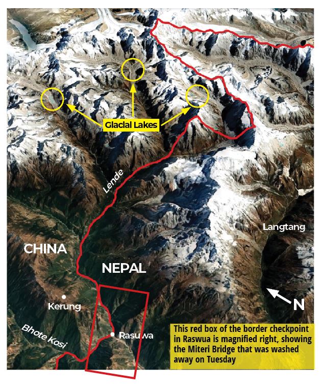 Bhote Kosi flood map