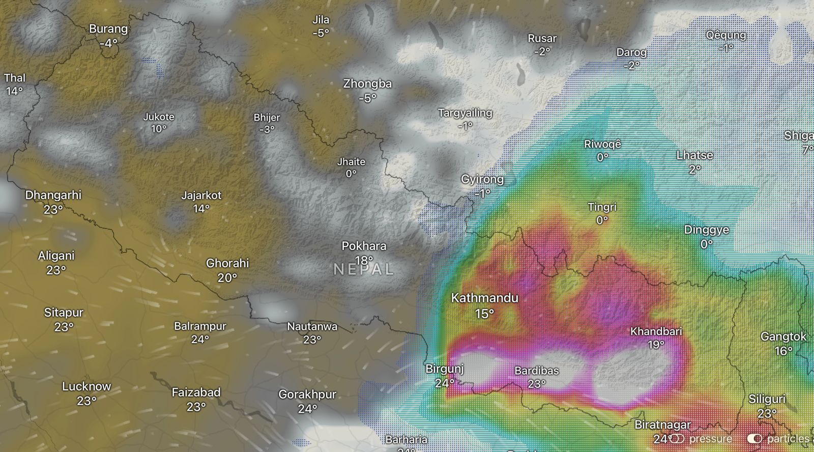heavy rain in Kathmandu