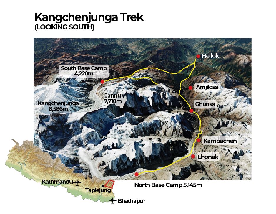 Kangchenjunga trail map