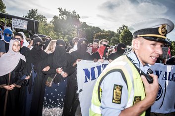 Kopenhagen, protest burka