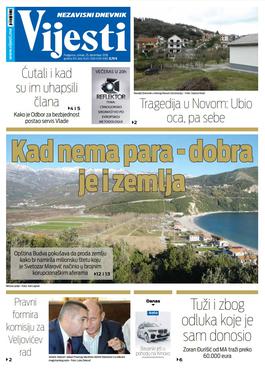 Naslovna strana "Vijesti" za 25. decembar