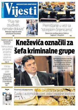 Naslovna strana "Vijesti" za 29. decembar