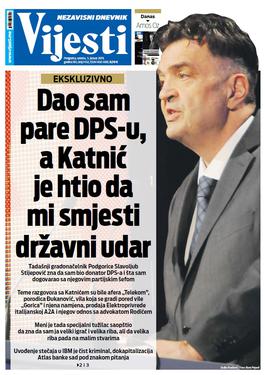 Naslovna strana "Vijesti" za 5. januar