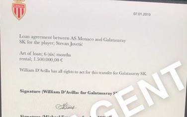 Dokument o transferu Jovetića u Galatasaraj