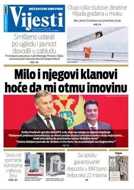 Naslovna strana Vijesti 11.1.